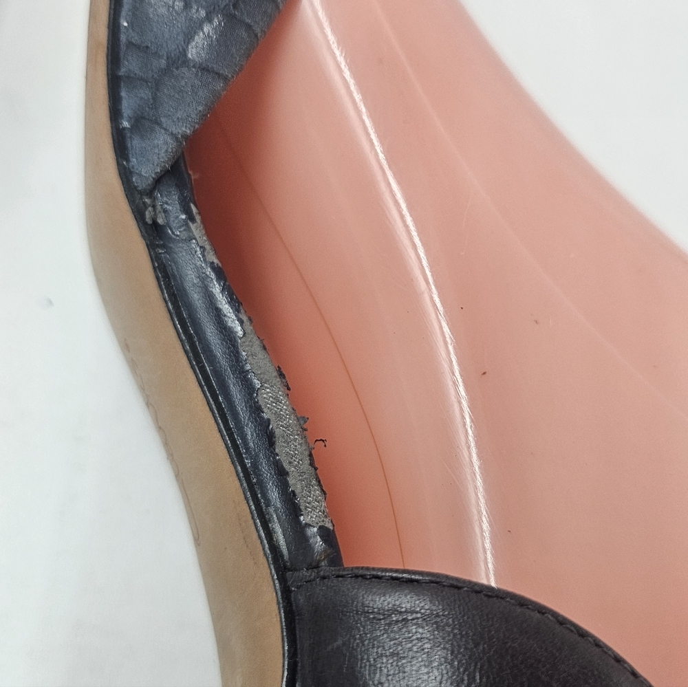 Clarks Artisan Sage Glamor Navy Blue D'Orsay Kitten Heels Size 6 - Picture 12 of 14